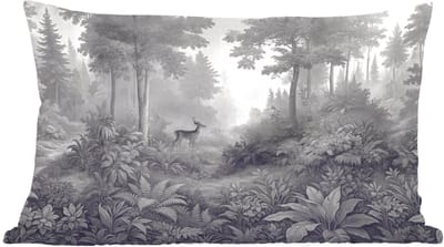 Sierkussens - Kussentjes Woonkamer - 60x40 cm - Bos - Hert - Zwart - Wit