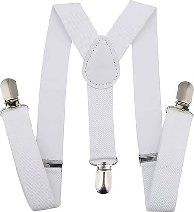 *** Ben`s Brede Bretels Wit - Fashion Bretels voor feest gelegenheden - Feest kleding - van Heble® ***