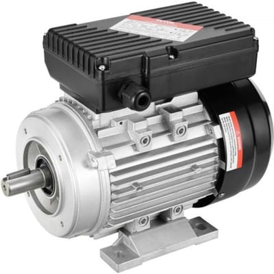 VEVOR 0,55 kW elektromotor 1400 tpm, AC 220-240 V, 4,5 A, 80 B34 frame, luchtcompressormotor, eenfase, 19 mm spline-as, voorwaartse/achterwaartse rotatie voor landbouwmachines en algemene apparatuur