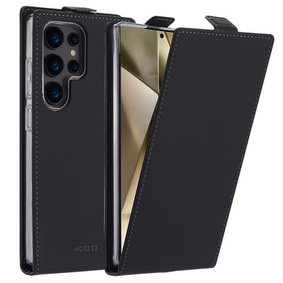 Accezz Hoesje - Geschikt voor Samsung Galaxy S25 Ultra - Flipcase - Zwart