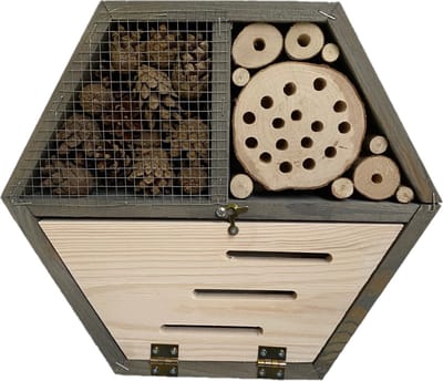 Insecten - Insectenhotel - Vlinderkast -hout- grijs- 1 stuk