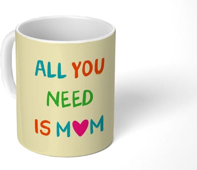 Mok - Koffiemok - Hartje - Moeder - Tekst - Kleurrijk - Mokken - 350 ML - Beker - Koffiemokken - Theemok - Mok met Tekst