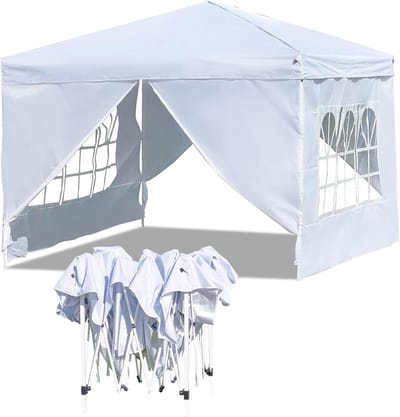 Tuinpaviljoen met zijwanden - Outdoor tent - Feestjes en evenementen - Waterdicht en UV-bestendig - 3 x 3 meter - Wit