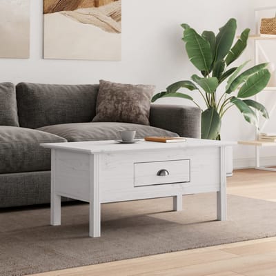 vidaXL - Salontafel - BODO - 100x55x46 - cm - massief - grenenhout - wit