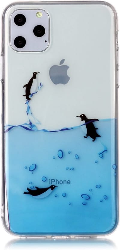 Peachy Pinguin hoesje TPU case geschikt voor iPhone 11 Pro Max - Transparant