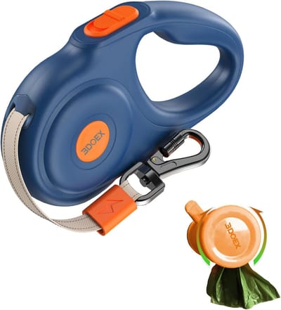 Intrekbare Hondenriem - Flexibele Lijn - Veilig Uitlaten - Zelfoprollend Systeem - 40 cm Lengte - Blauw