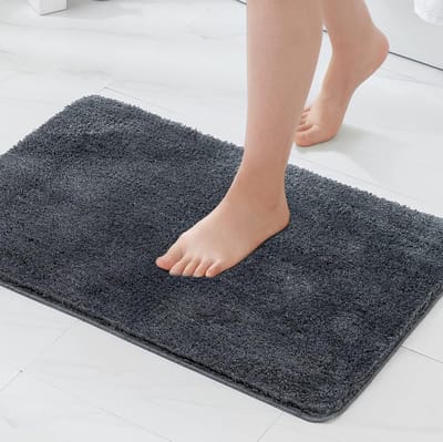 STAR&STER Badmat 40x60 cm – Donkergrijs – Antislip & Absorberend – Wasbare Douche-, Badkamer- en Slaapkamermat
