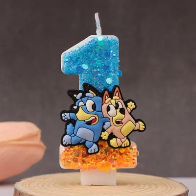 Bluey Bingo Anime Kaars Schattig 3D 0-9 Cijfer Cartoonfiguur Feesttaart Stekker Verjaardagsdatum Taartdecoratie Cadeau