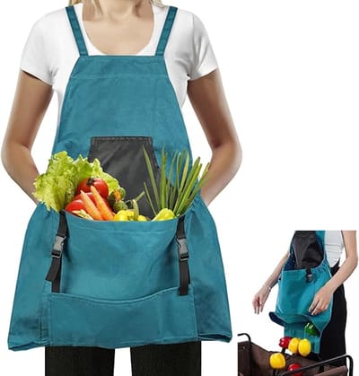 Tuinierschort – Gereedschapsschort – Inclusief plukzak – Afneembare zakken – 50 x 60 x 20 cm – Unisex – Groen – Accessoire voor tuingereedschap