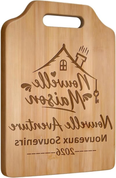 Cadeau voor het huis: bamboe snijplank voor nieuwe eigenaren, pasgetrouwden, vrienden en familie