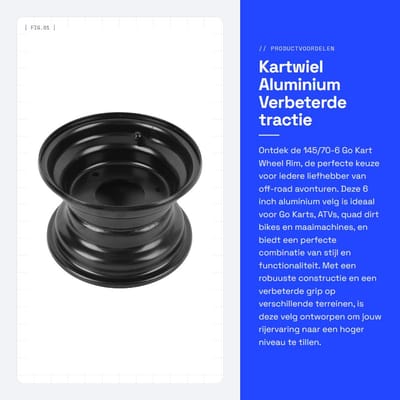 Dailygoods- Wielrim 6 Inch - Aluminium Legering - 3 Gaten - Verbeterde Grip - Duurzaam - Anticorrosie Coating - Geschikt voor Go Karts/ATV - Wiel