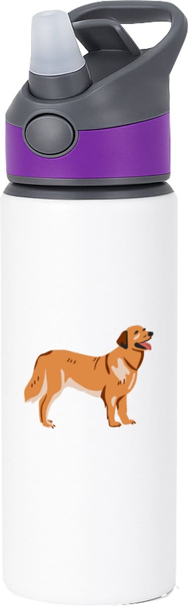 Hacebo® - Hond waterfles met rietje paars - Honden - Dieren liefhebbers - puppy's - huisdieren - Hondenpoot - Love my dog - hond - labrador - herdershond - border collie - dog - water fles - 650ML