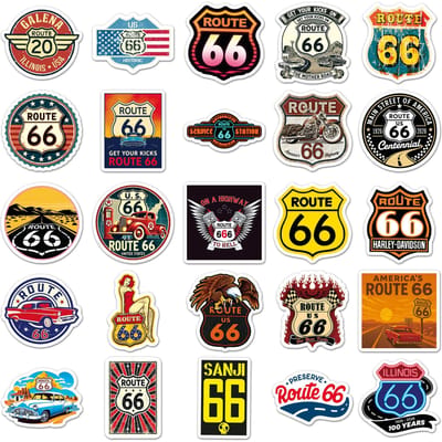 1050 Stuks Route 66 In De Graffiti Stickers Schattige Cartoon Sticker Voor Telefoon Computer Laptop Kantoorbenodigdheden Diy Speelgoed Geheime black