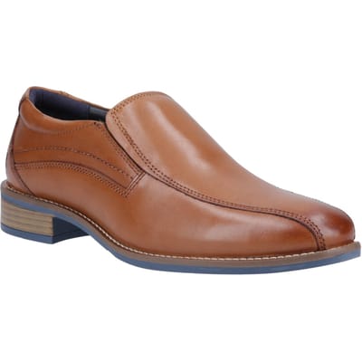 Hush Puppies Donovan Leren Heren Tan Instappers
