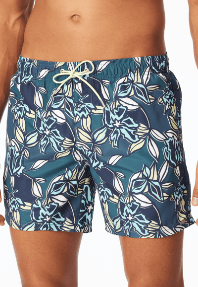 Zwemshort van geweven stof met veelkleurig patroon - aquablauw 8