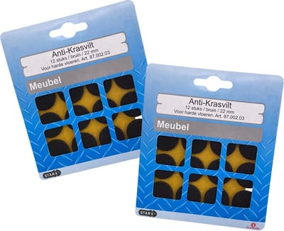 STARX anti-krasvilt - meubelvilt | zelfklevend | Ø 22 mm | bruin | 24 STUKS