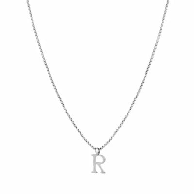 Bijoutheek Collier Letter R Zilver