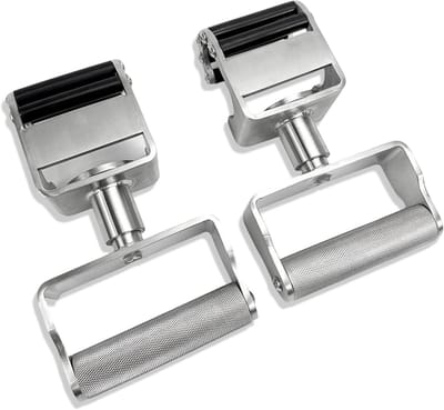 Optrek Handgrepen - Fitness Grips - Krachttraining Thuis - 360 Graden Draaibaar - 200 kg Capaciteit - Zilver