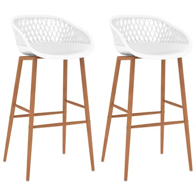 vidaXL - Barstoelen - 2 - st - wit