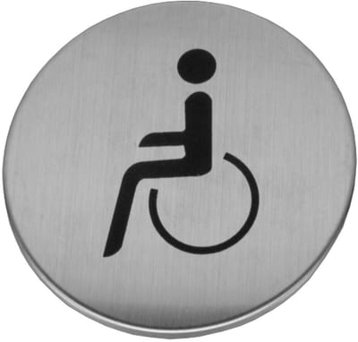 Ivana Necosteel Pictogram rond - RVS - Rolstoel - Zelfklevend