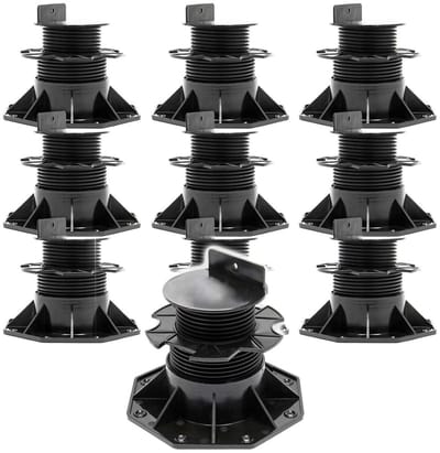 Verstelbare terrasdragers 10-delige set voor houten en kunststof terrassen, 60-128 mm