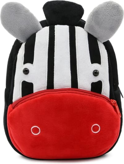 BoefieBoef Zebra Rugzak Kind – Kinderrugzak & Kinder Rugzak – Rugtas Kind voor Peuter en Kleuter – Pluche Dierentas – Wasbaar – 6 Liter – Wit/Zwart