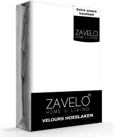 Zavelo Hoeslaken Velours Wit - 1-persoons 80/90x200/220 cm - Fluweel Zacht - 30 cm Hoekhoogte - Rondom Elastiek - Velvet
