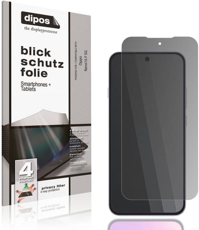 dipos – Matte Privacy Screenprotector geschikt voor Oppo Reno16 F 5G | Anti-Spy Beschermfolie