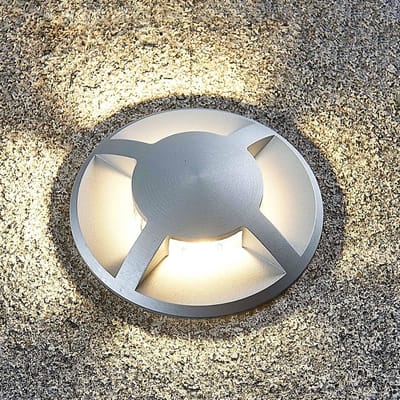 Lucande - Grondspots - 1licht - Aluminium - H: 2 cm - GU10 - titanium