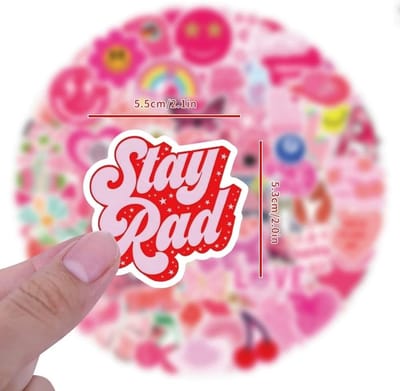 120 Stuks Roze Graffitistickers voor Laptop, Waterflessen en Scrapbook - Waterdichte Esthetische Stickers voor Jongeren en Meisjes, Perfect voor Skateboard en Bagage