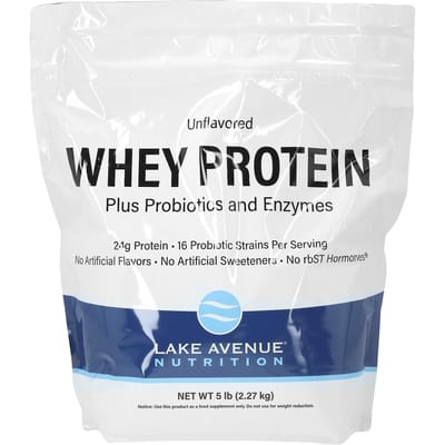 Wei-eiwit + Probioticum, Zonder smaak, 2,27G (5lb)