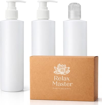 Relax Master® 3 stuk Dispensers 250 ml geschikt voor Olie Verwarmer - Geschikt voor Olie, Lotion & Crème - BPA-vrij