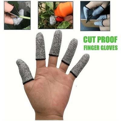 10 Pièces Protège-Doigts Anti-Coupure Manchon Protecteur de Doigt Sécurité Haute Résistance Flexible Anti-Coupure Gants Bout de Doigt Outil de Cuisine