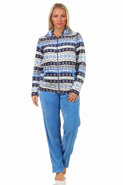 Prachtig huiskleding van koraalvlies in een winterse uitvoering homewear loungewear