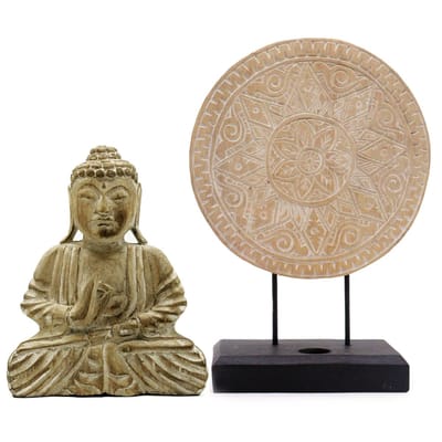 Boeddha Feng Shui Set - Klassieke Mandala - Natuurlijk (2 Ontwerpen)