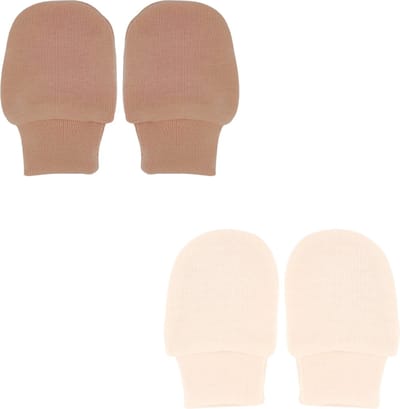 Jikkies Krabwantjes - Krabben - Anti Krabben - Newborn - 2 Paar - 0-6 maanden - Baby - 1x Beige & 1x Taupe