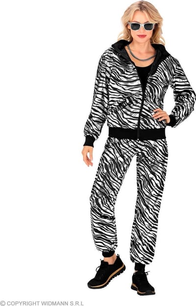 Trainingspak party zebra Martin zilver