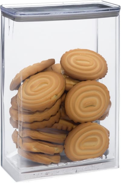 5Five Voorraadpot - keuken/voedsel - kunststof - 4300 ml - luchtdichte deksel - transparant - 20 x 10 x 27 cm