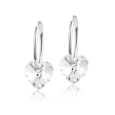 Montebello Oorbellen Claire HZ77 - Swarovski Hart - 925 Zilver Gerhod.- Ø10mm - 20mm