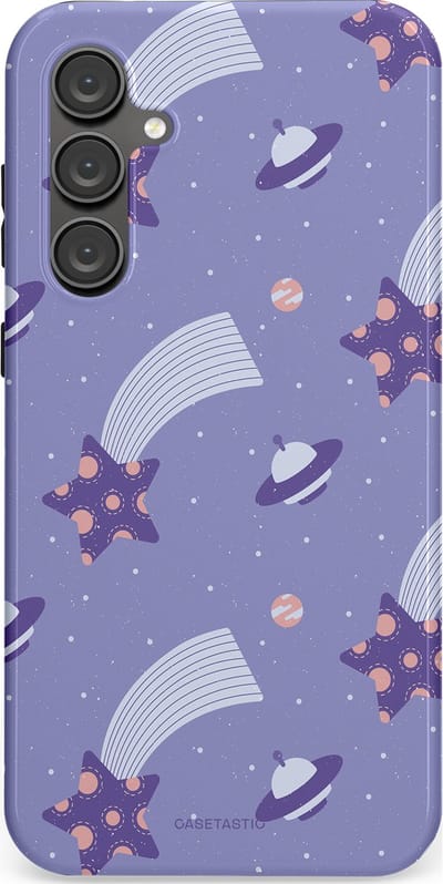 Casetastic Hoesje Geschikt voor Samsung S23 FE - Stijlvolle Beschermende Duo-layer Case - Sterrenhemel Lila