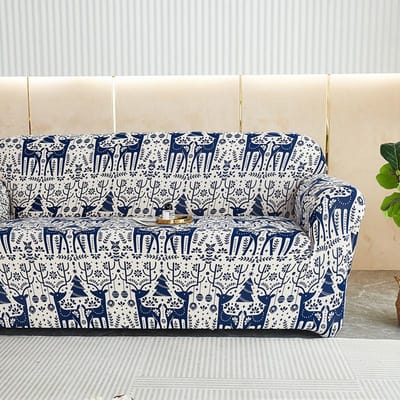 Kerst Bankhoes Stretch Slipcovers Plastic Meubelbeschermer Spandex Bankhoes voor Feest Hotel Banket 1pc1-seat 90-140cm