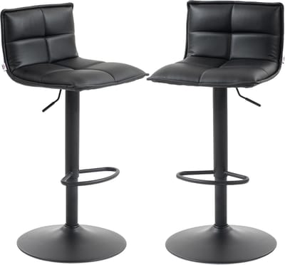 HOMCOM barkruk - PU, metaal - 44x45x106cm - Zwart