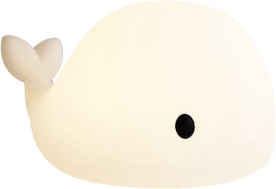 QAZQA whale - Voor kinderen Dimbare LED Draadloze Oplaadbare Tafellamp USB met Dimmer - 1 lichts - H 20 cm - Wit - Buitenverlichting