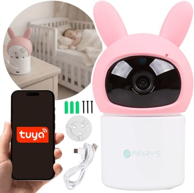 Mary's Draaibare elektronische babyfoon, kindercamera konijn, WiFi TUYA, bewegingsdetectie, USB