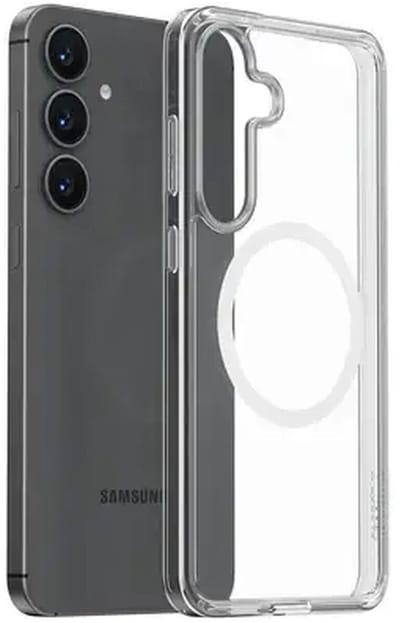 TORRAS Guardian Magnetic Hoesje Geschikt voor Samsung Galaxy S25 - Compatibel met MagSafe / Qi2 - Matte Beschermhoes - Back Cover met Magneet Transparant