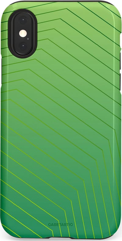 Casetastic Hoesje Geschikt voor Apple iPhone X/Xs - Stijlvolle Beschermende Duo-layer Case - Neon Groen Net