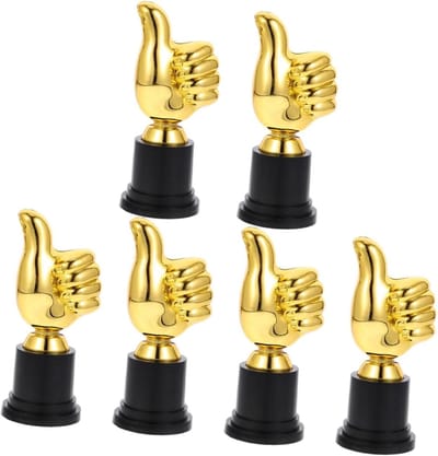 Kinder Trofee - Winnaarsbeker Prijstrofee - Wedstrijden Belonen - Duim Vorm - 6 Stuks 13cm - Goud