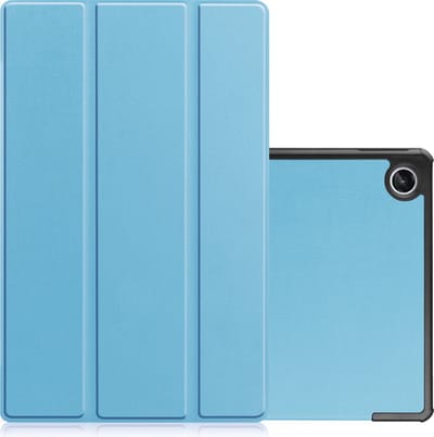 Hoes - Geschikt voor Lenovo Tab M10 Plus (3e / 3rd Generatie) - Dun & Stevig - Trifold Bookcase - Hard Cover - Hardcover Book Case - Tablet Hoesje - Lichtblauw