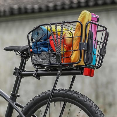 Achterop Fietsmand - Fietsbagage Drager - Boodschappen Vervoeren - Robuuste Aluminium Constructie - 20 Liter Capaciteit