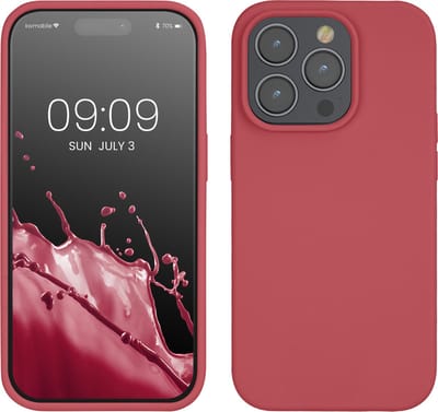 kwmobile telefoonhoesje geschikt voor Apple iPhone 14 Pro - Hoesje met siliconen coating - Smartphone case in donkerroze